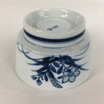 Japanese Porcelain Small Bowl Vtg Kobachi Blue White Flower Sometsuke QT117