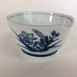 Japanese Porcelain Small Bowl Vtg Kobachi Blue White Flower Sometsuke QT117