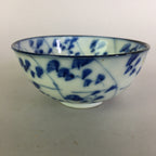 Japanese Porcelain Small Bowl Vtg Kobachi Blue White Leaves Sometsuke PP479
