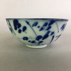 Japanese Porcelain Small Bowl Vtg Kobachi Blue White Leaves Sometsuke PP479