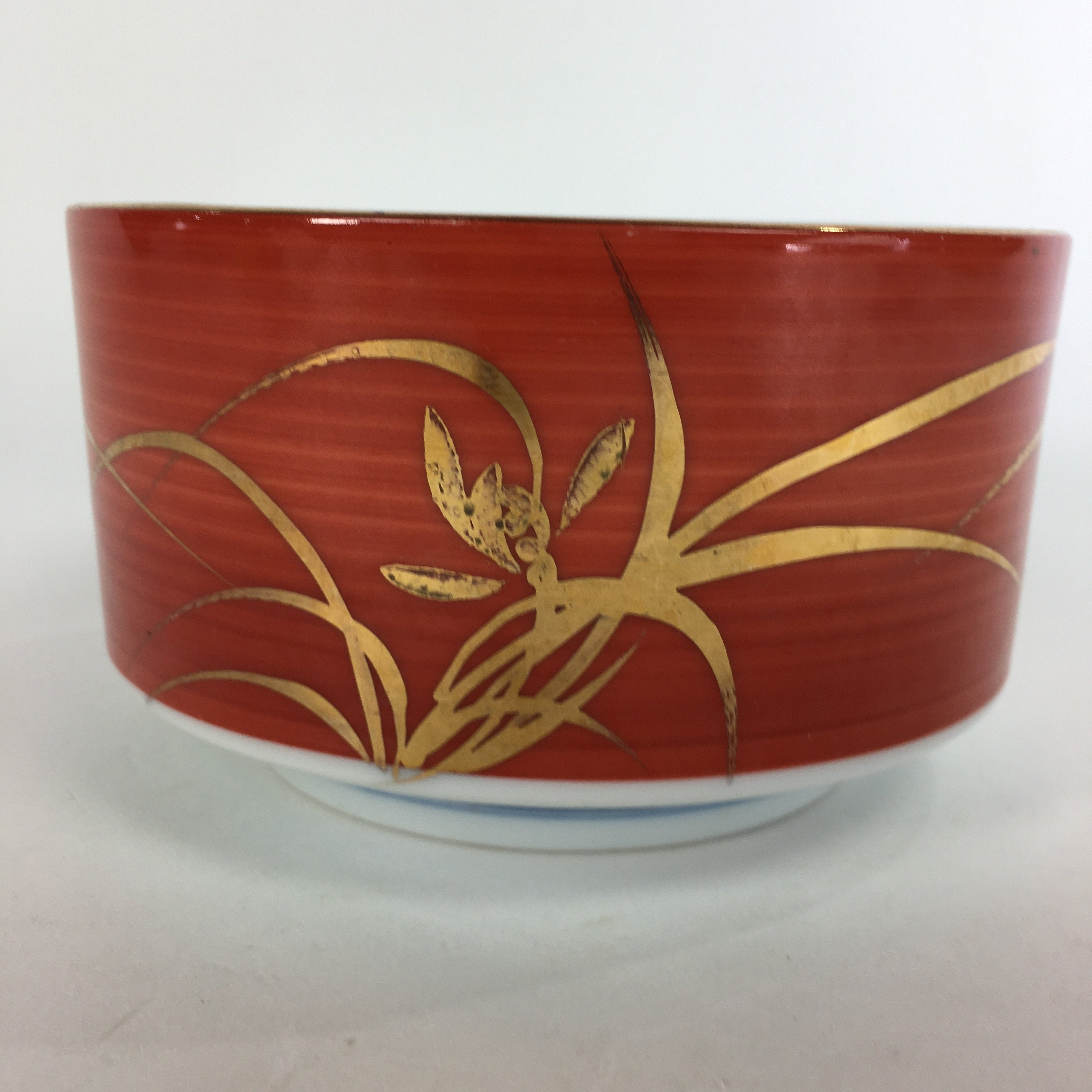 Japanese Porcelain Small Bowl Vtg Kobachi Red White Sometsuke Flower Pattern PP5