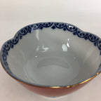 Japanese Porcelain Small Bowl Vtg Kobachi Red White Sometsuke Flower Pattern PP5