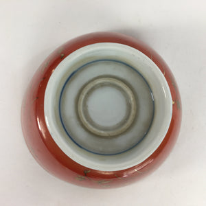 Japanese Porcelain Small Bowl Vtg Kobachi Red White Sometsuke Flower Pattern PP5