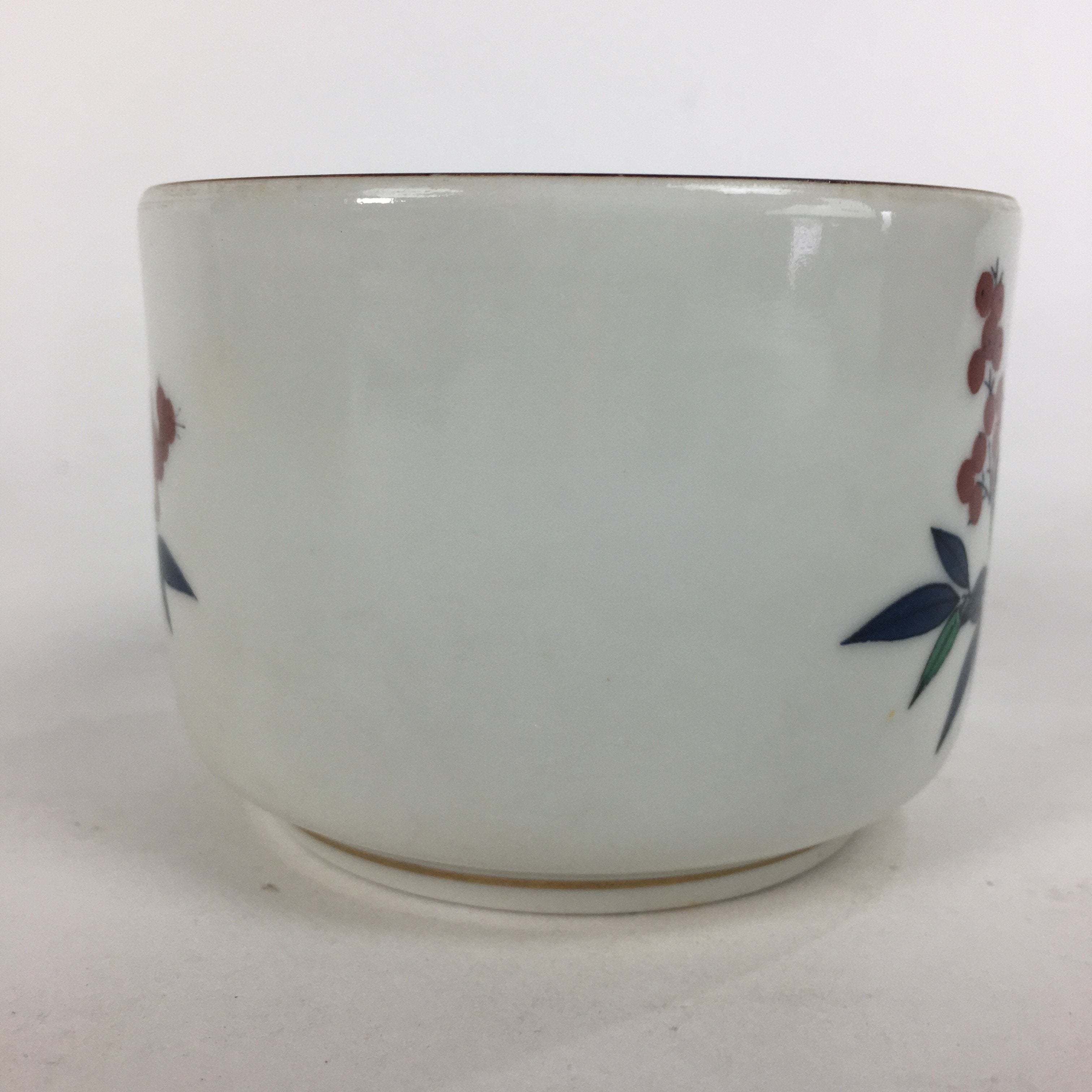 Japanese Porcelain Small Bowl Vtg Kobachi Sometsuke Nandina Tree White QT125