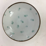 Japanese Porcelain Small Bowl Vtg Kobachi Sometsuke Small Green Polka Dots QT119