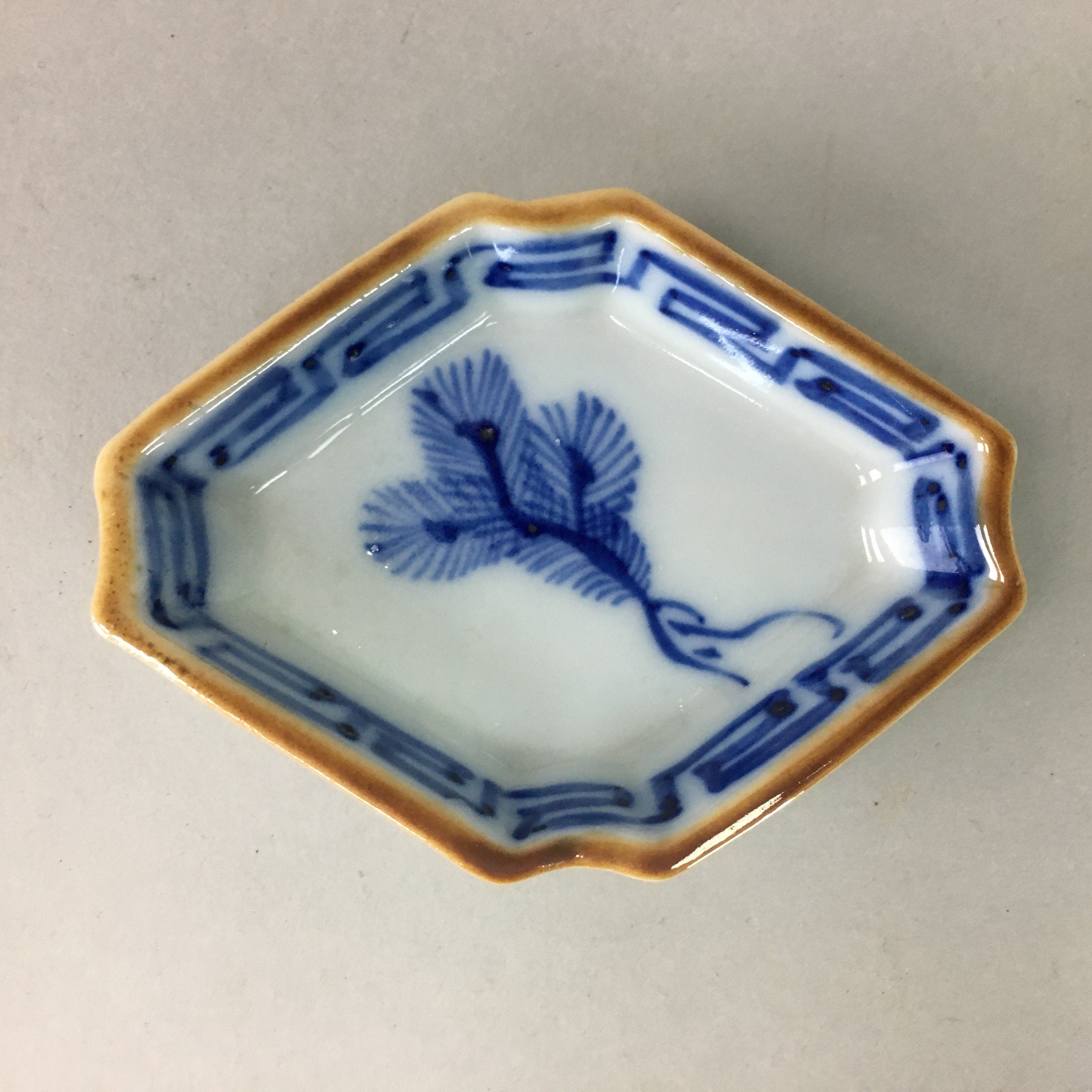 Japanese Porcelain Small Bowl Vtg Kozara Blue White Soy Sauce Dipping Dish PP20