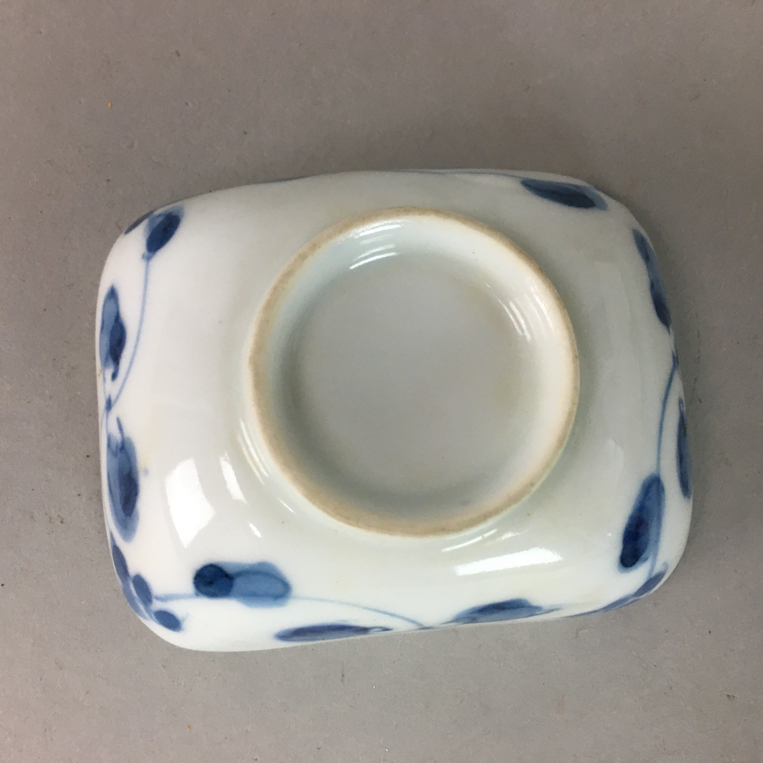 Japanese Porcelain Small Bowl Vtg Kozara Blue White Soy Sauce Dipping Dish PP94
