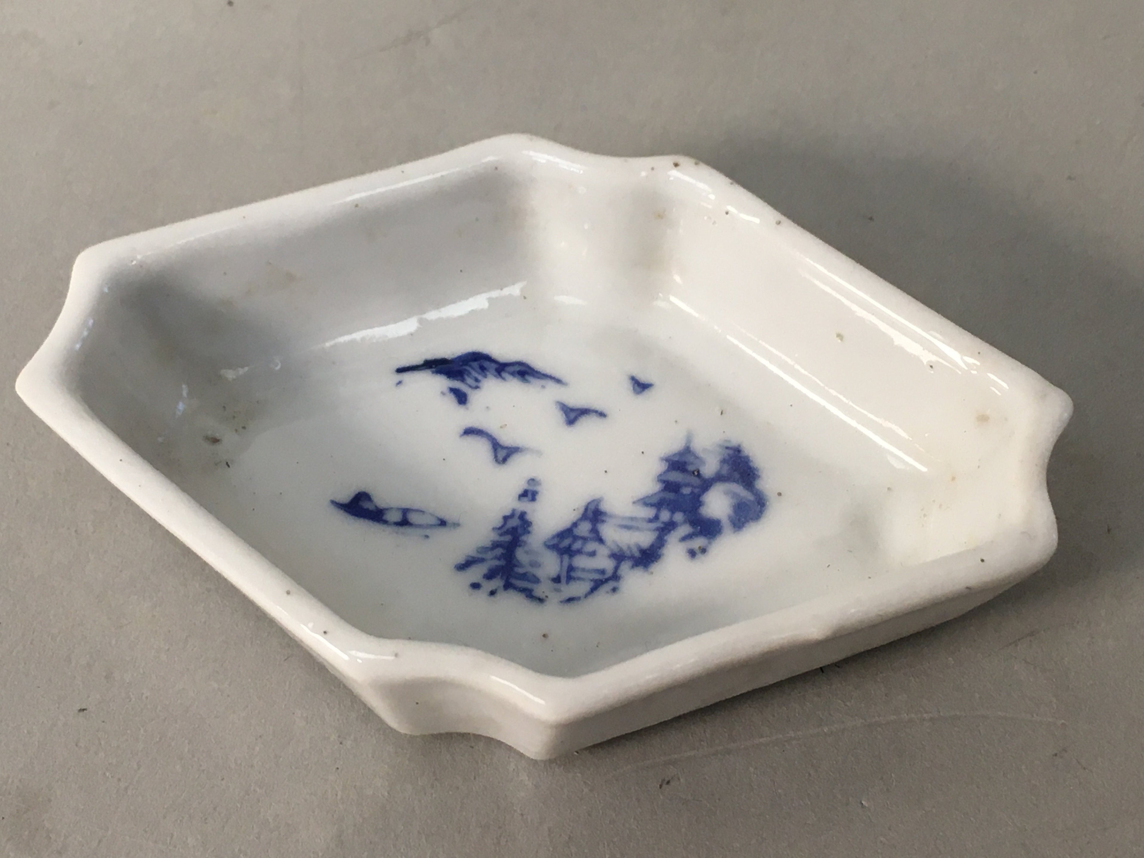 Japanese Porcelain Small Bowl Vtg Kozara Diamond Soy Sauce Dipping Dish PP433
