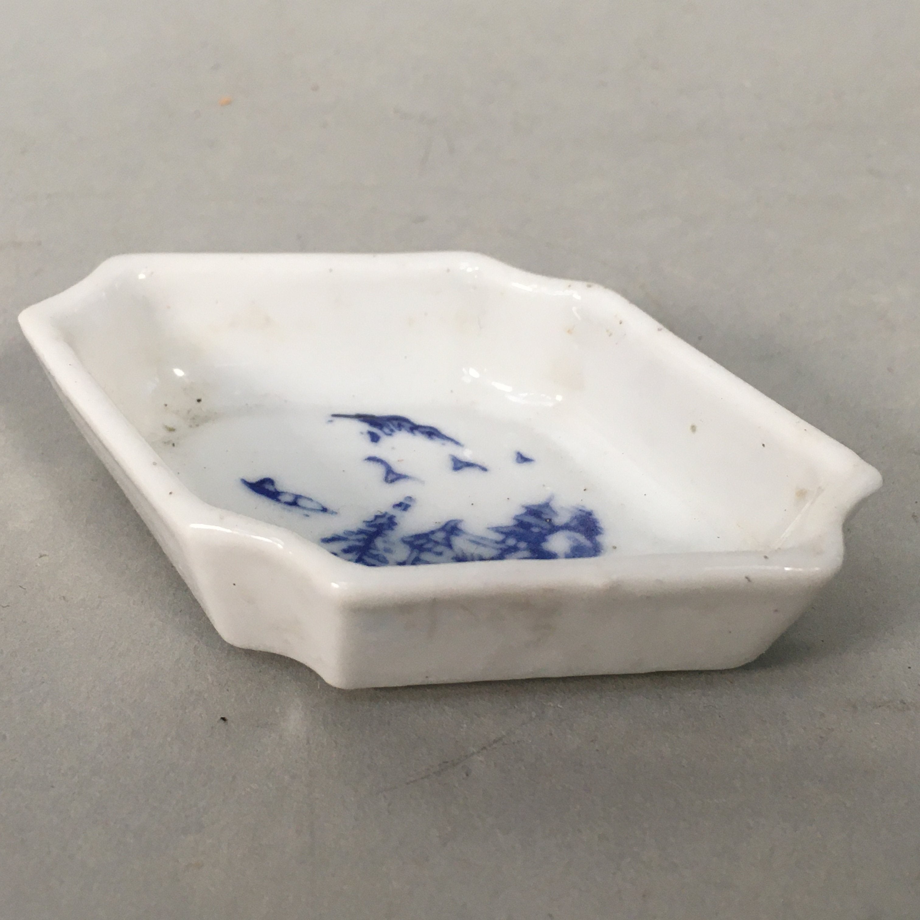 Japanese Porcelain Small Bowl Vtg Kozara Diamond Soy Sauce Dipping Dish PP433