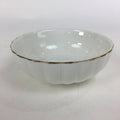 Japanese Porcelain Small Bowl Vtg Shozan White Bowl Wavy Shape Gold Line QT144