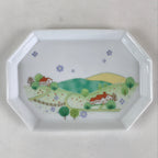 Japanese Porcelain Small Picture Plate Vtg Pottery Yakimono Kozara White PY266