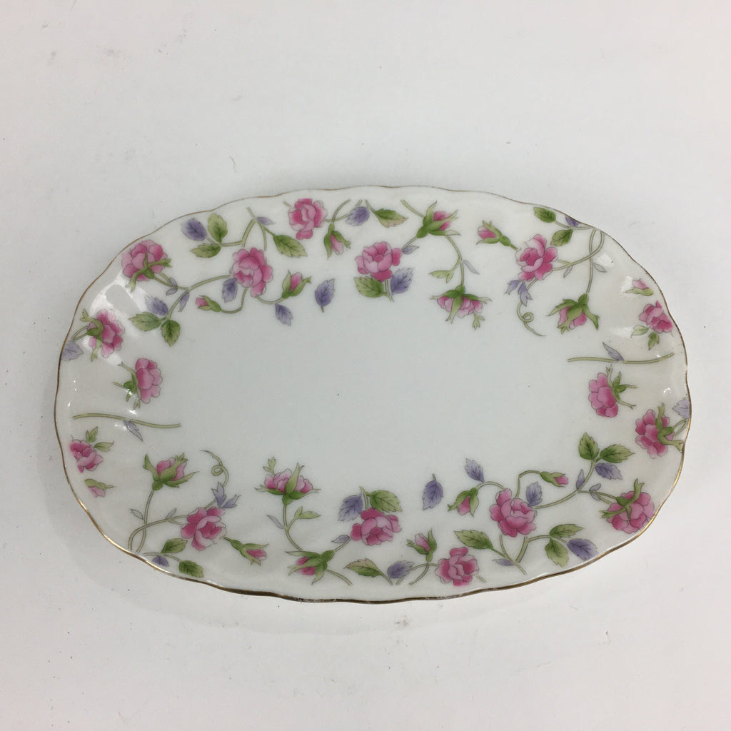 Japanese Porcelain Small Plate Hoya China Corp. Vtg Flower Pattern PP791