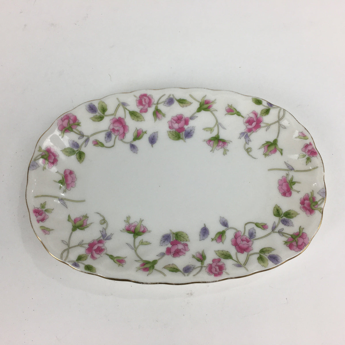 Japanese Porcelain Small Plate Hoya China Corp. Vtg Flower Pattern PP791