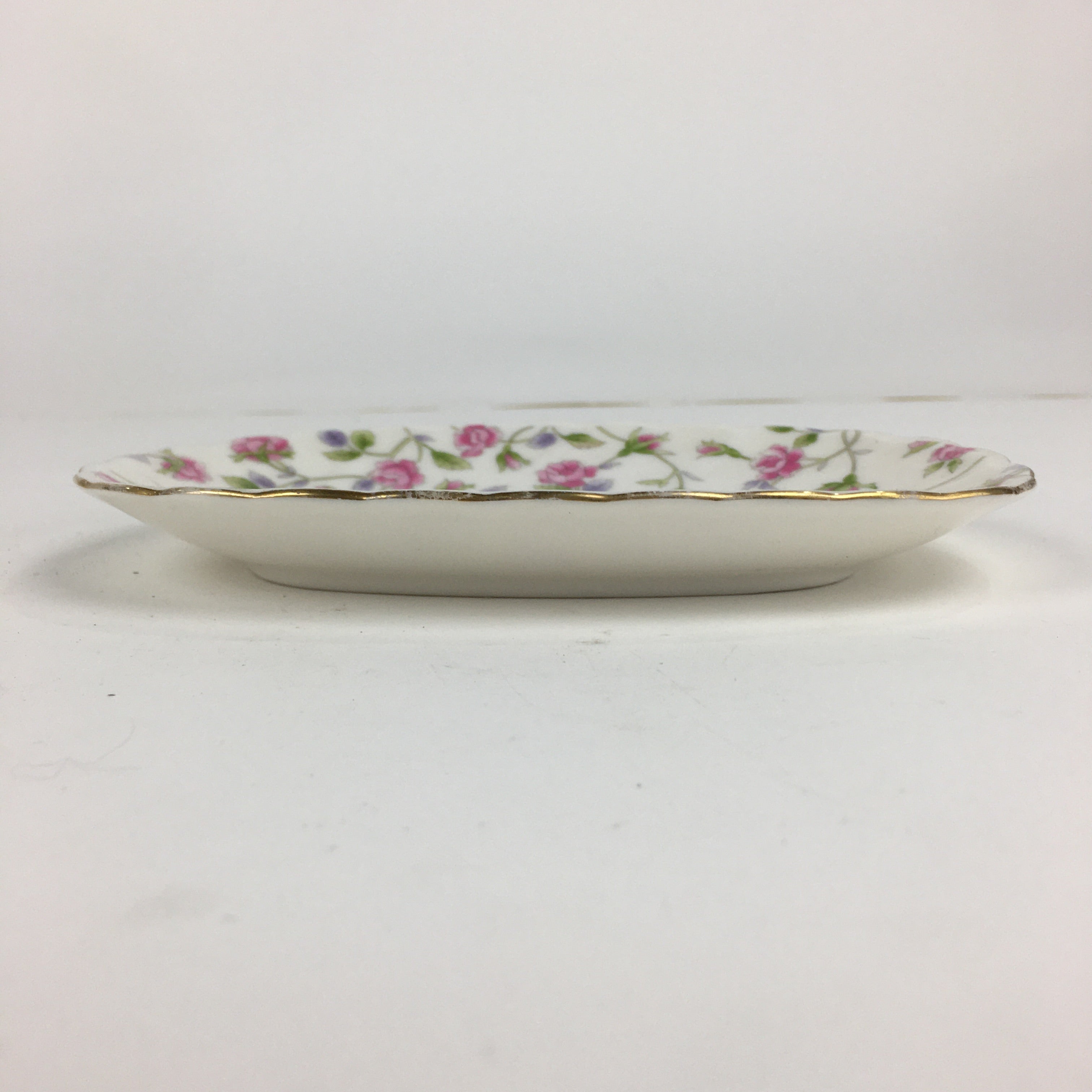 Japanese Porcelain Small Plate Hoya China Corp. Vtg Flower Pattern PP791