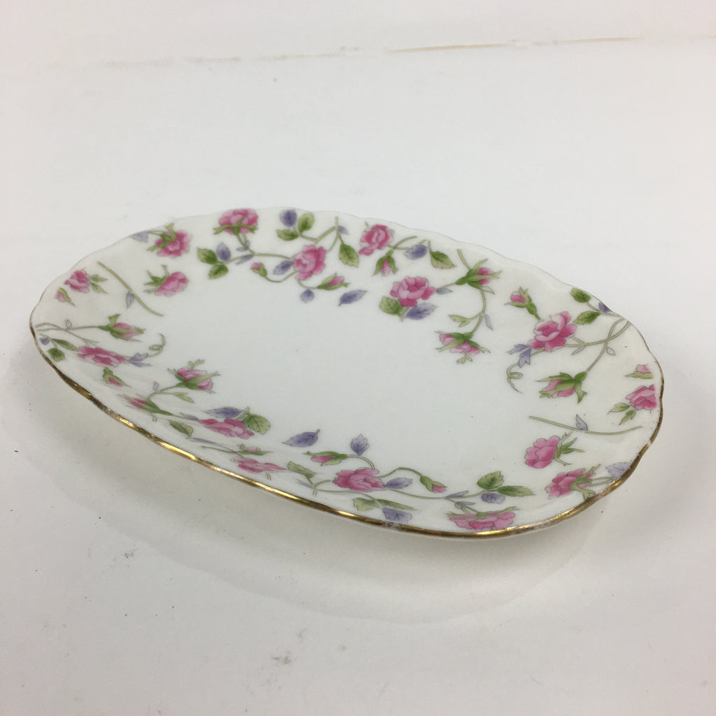 Japanese Porcelain Small Plate Hoya China Corp. Vtg Flower Pattern PP791