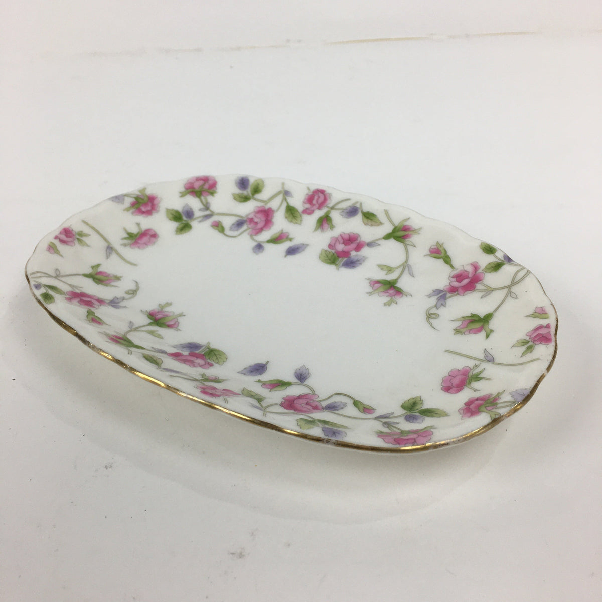 Japanese Porcelain Small Plate Hoya China Corp. Vtg Flower Pattern PP791
