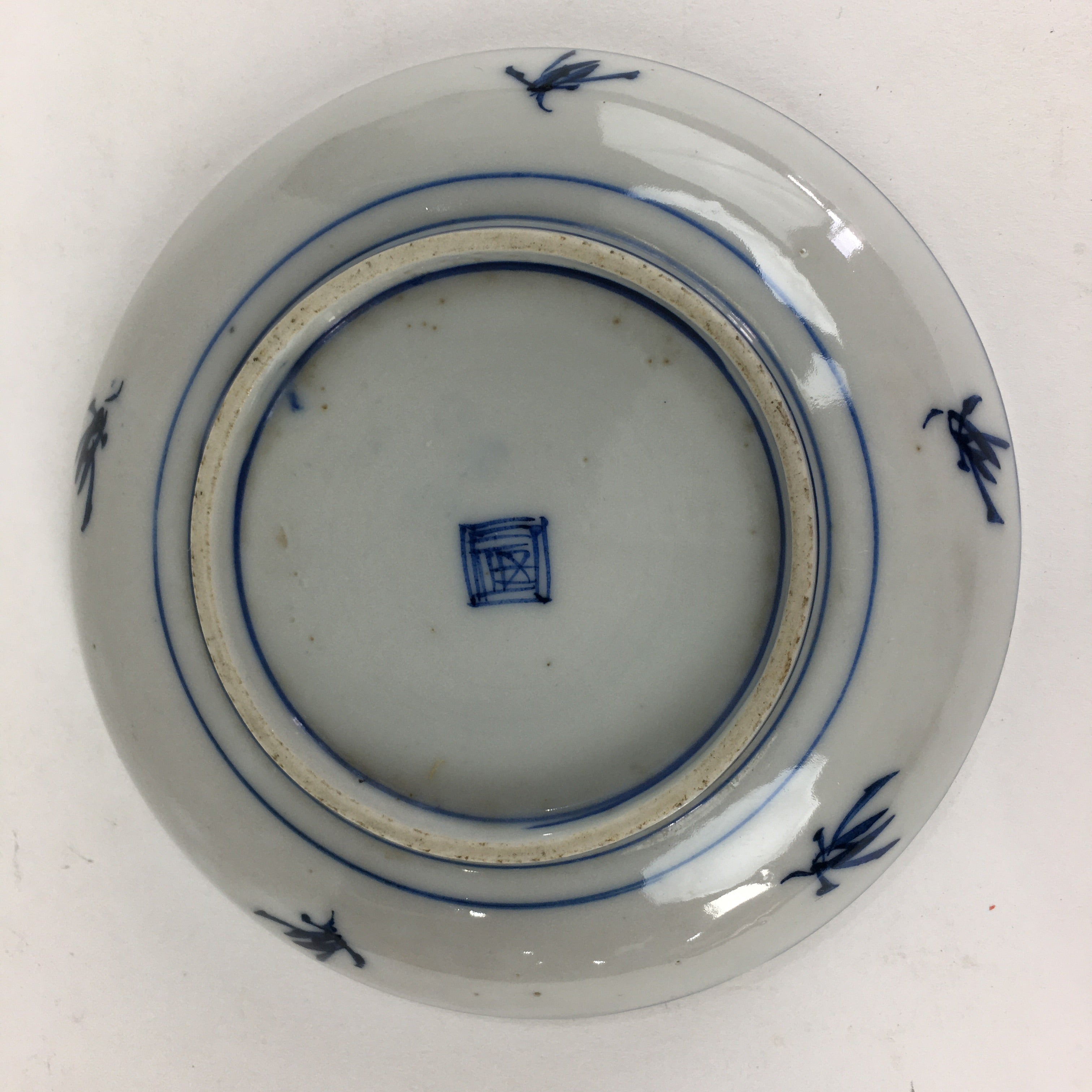 Japanese Porcelain Small Plate Kozara Vtg Blue Flower Dandelion Kozara PP801