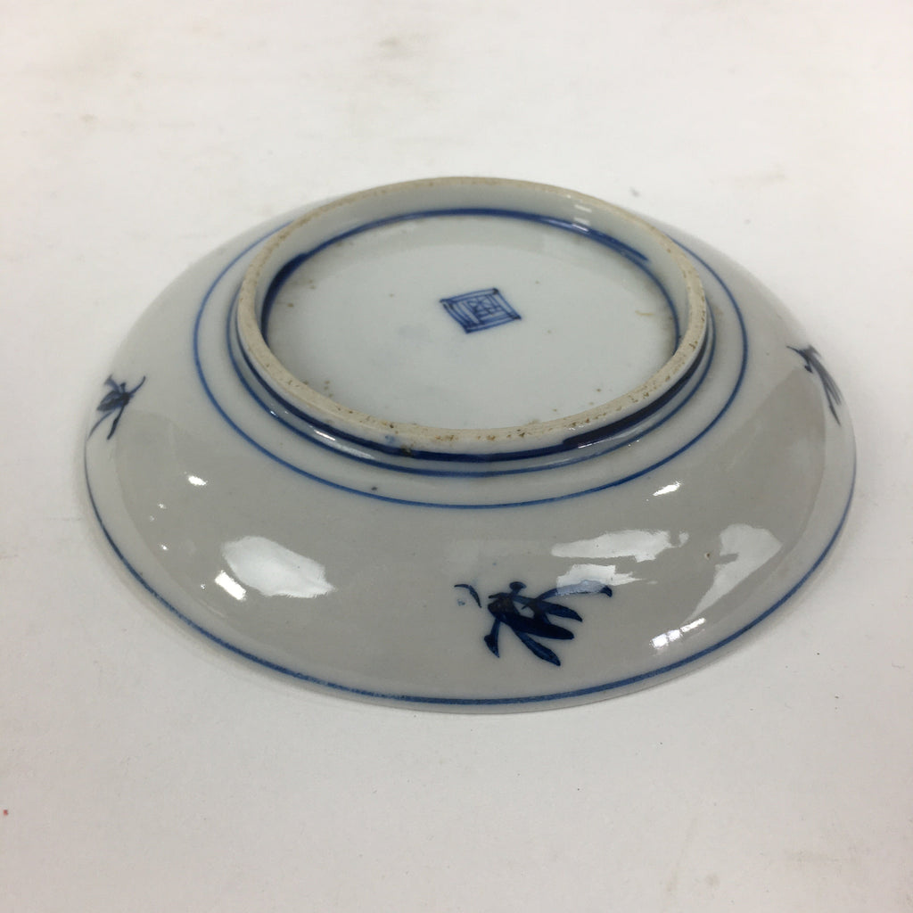 Japanese Porcelain Small Plate Kozara Vtg Blue Flower Dandelion Kozara PP801
