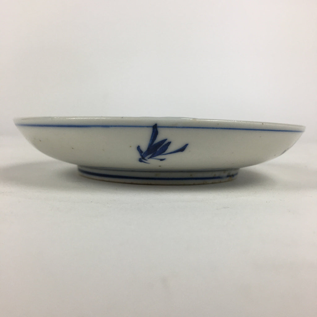 Japanese Porcelain Small Plate Kozara Vtg Blue Flower Dandelion Kozara PP802