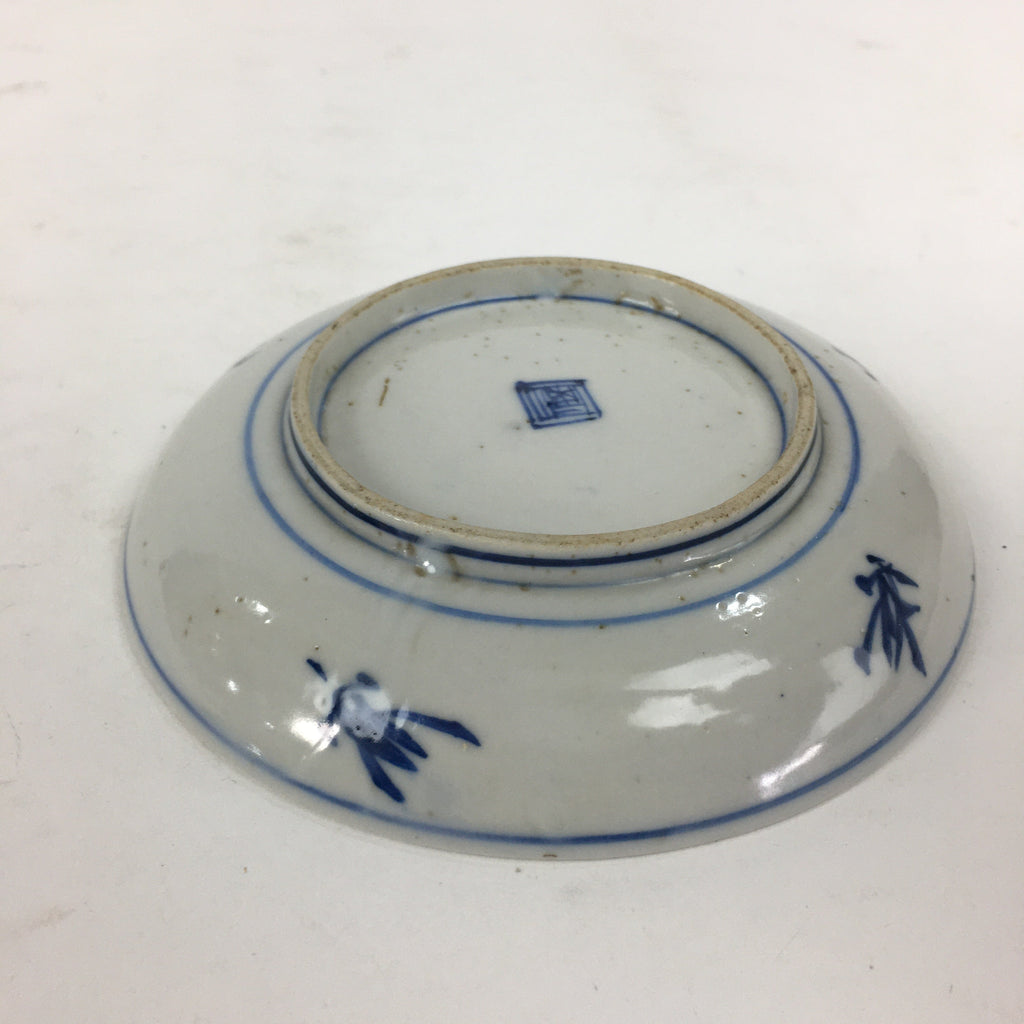 Japanese Porcelain Small Plate Kozara Vtg Blue Flower Dandelion Kozara PP802