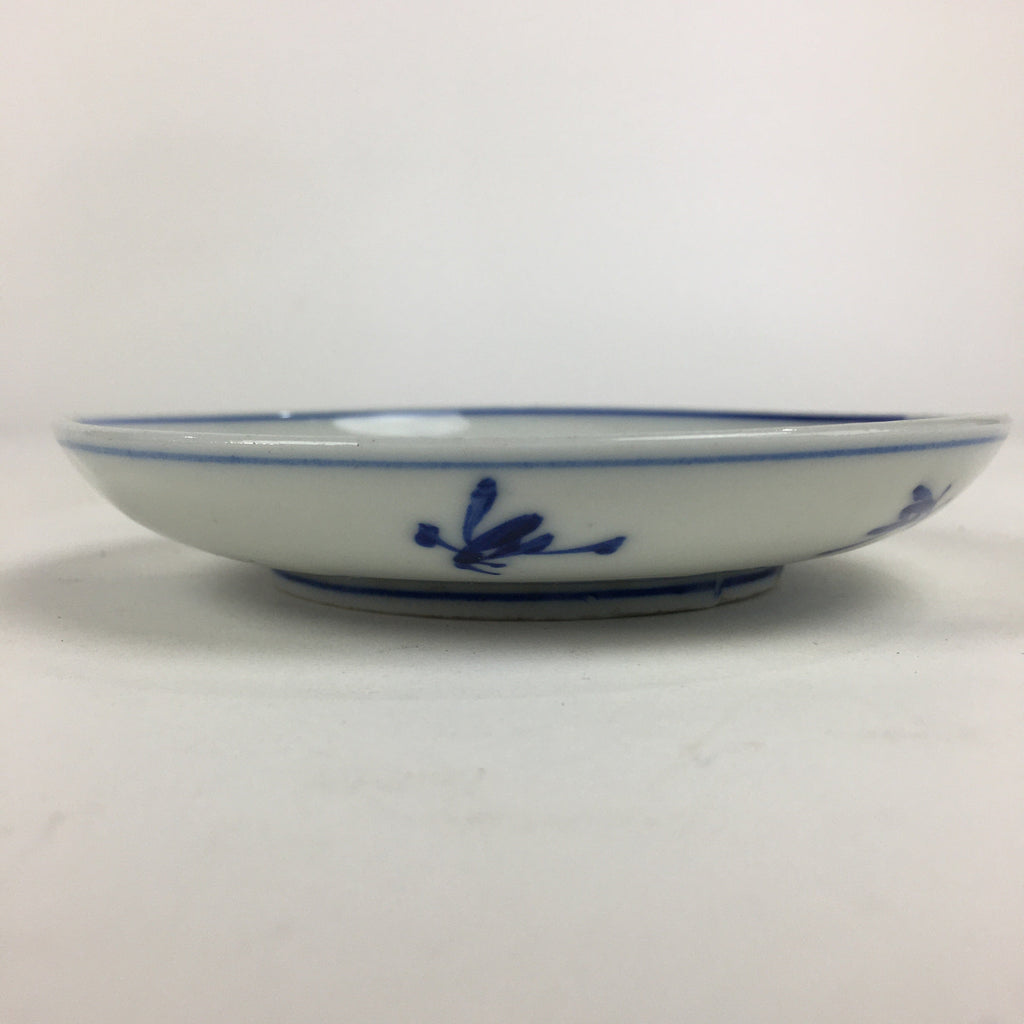 Japanese Porcelain Small Plate Kozara Vtg Blue Flower Dandelion Kozara PP803