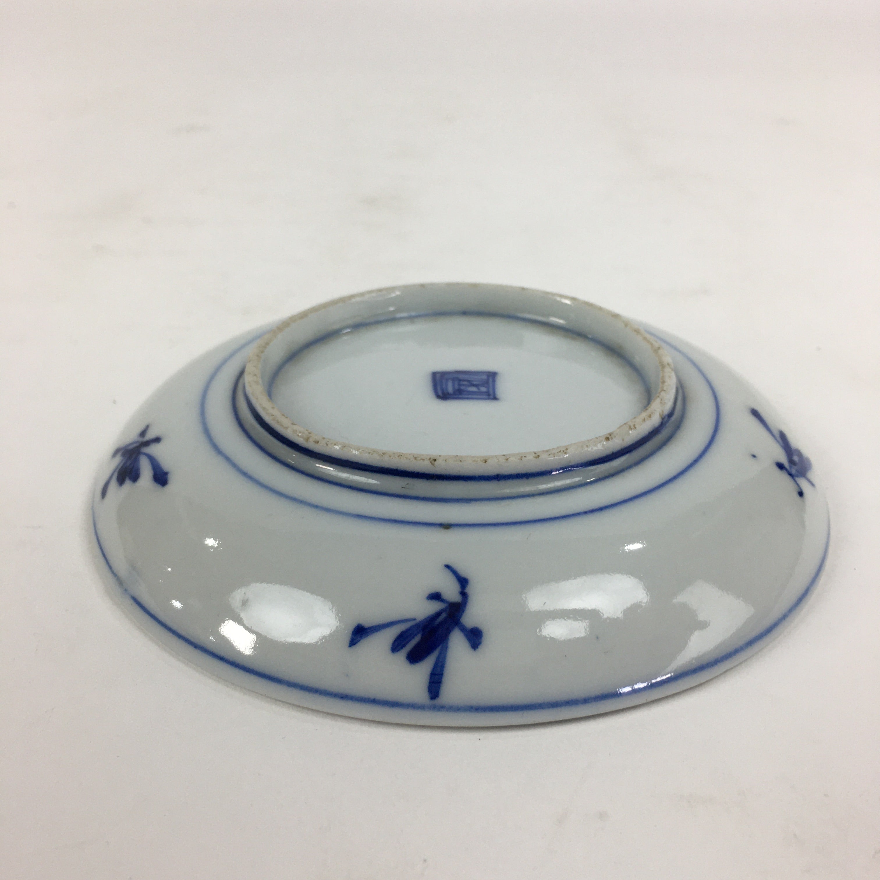 Japanese Porcelain Small Plate Kozara Vtg Blue Flower Dandelion Kozara PP803