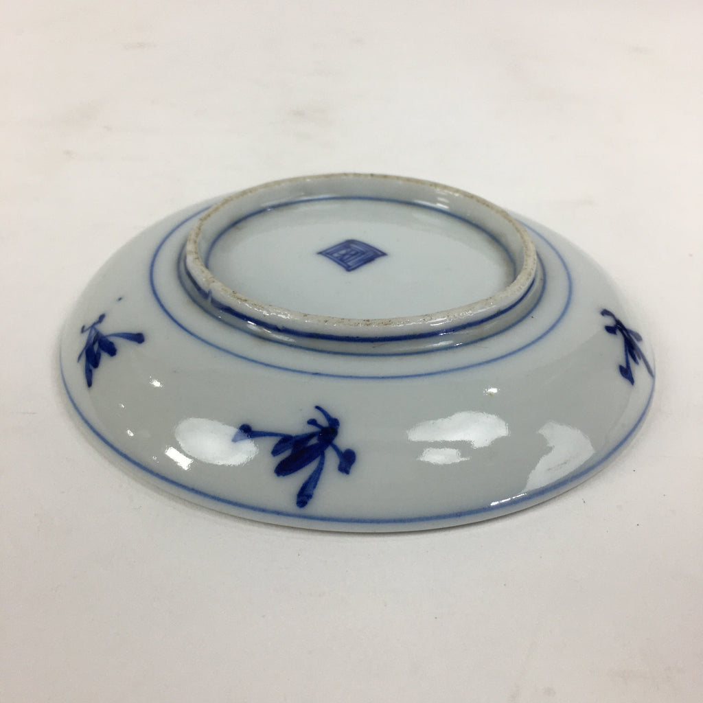 Japanese Porcelain Small Plate Kozara Vtg Blue Flower Dandelion Kozara PP803