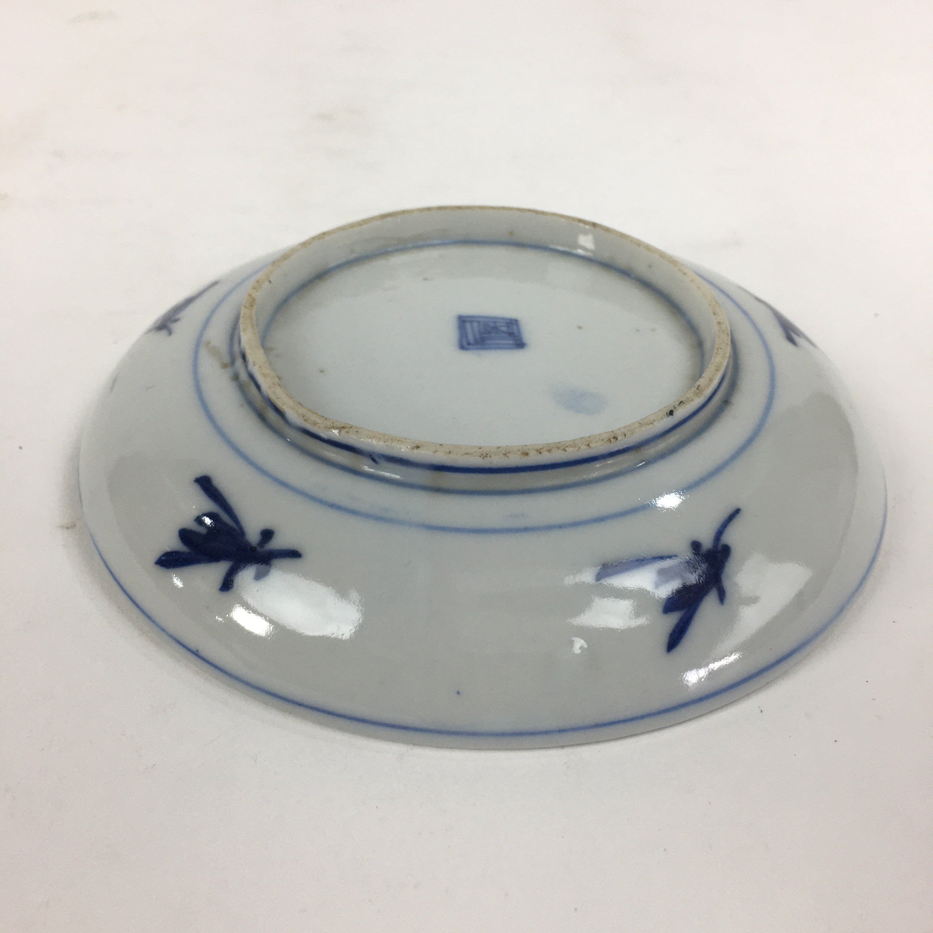 Japanese Porcelain Small Plate Kozara Vtg Blue Flower Dandelion Kozara PP804
