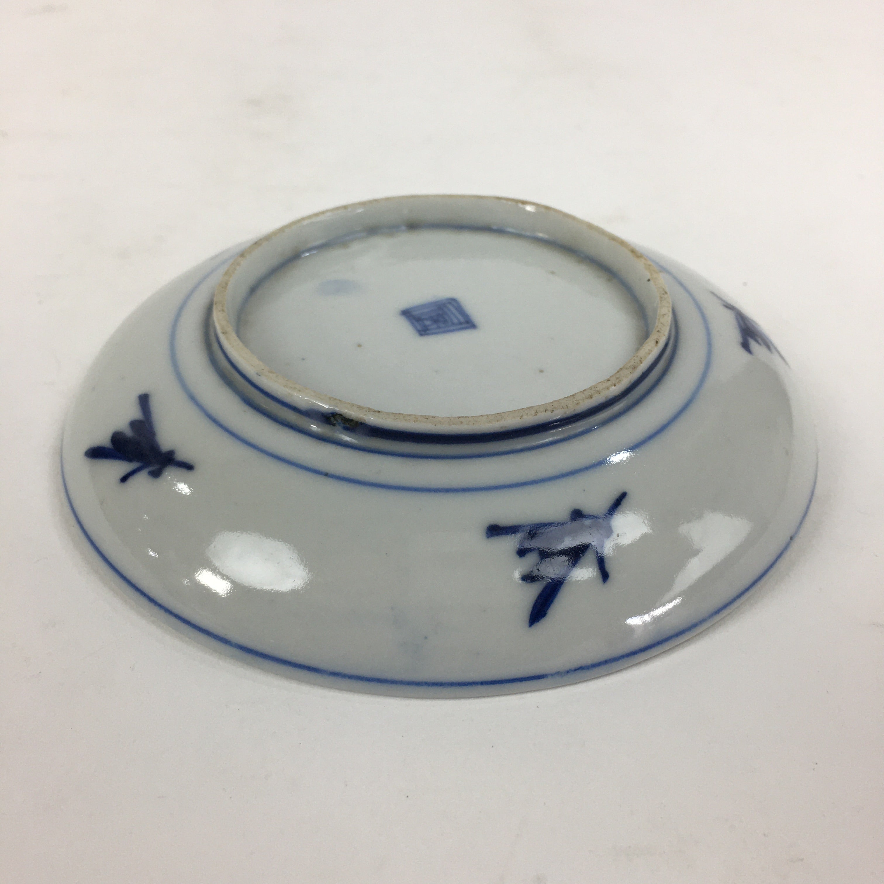Japanese Porcelain Small Plate Kozara Vtg Blue Flower Dandelion Kozara PP804