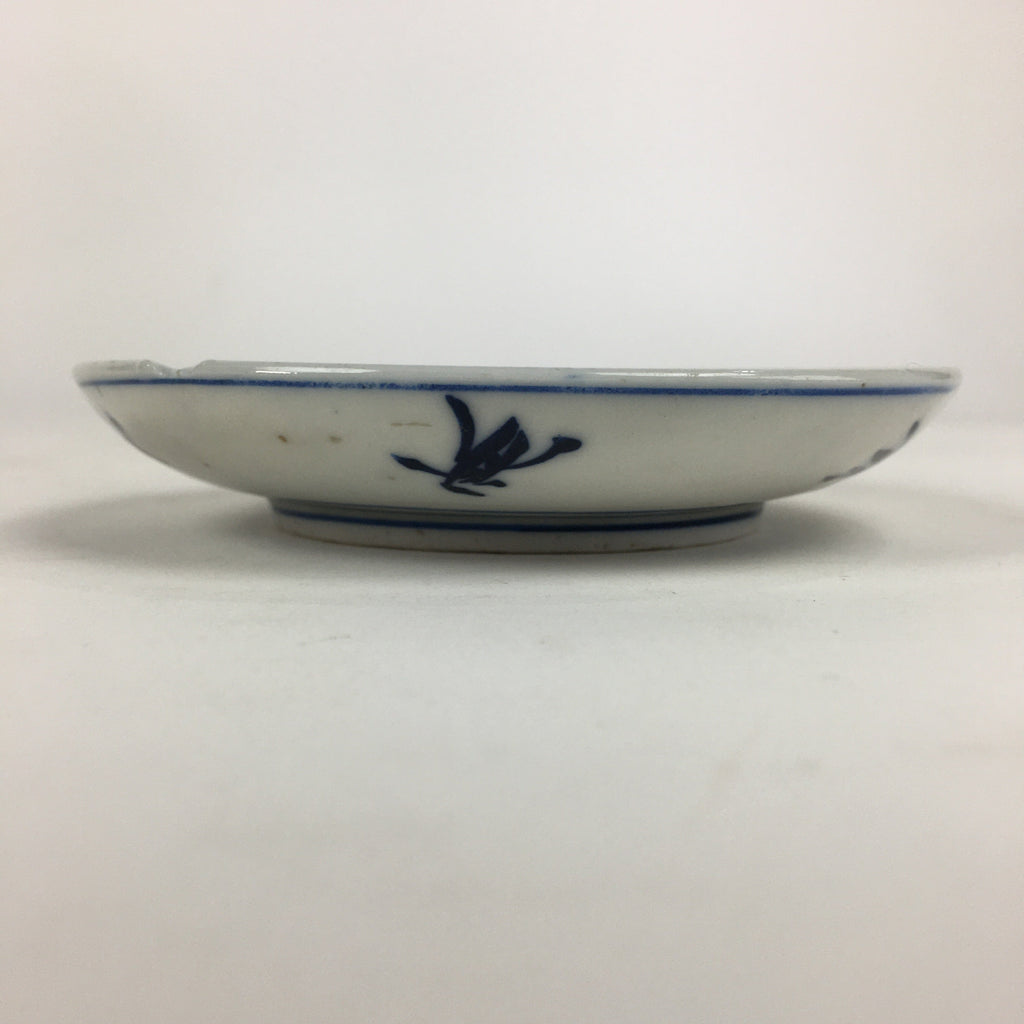 Japanese Porcelain Small Plate Kozara Vtg Blue Flower Dandelion Kozara PP805