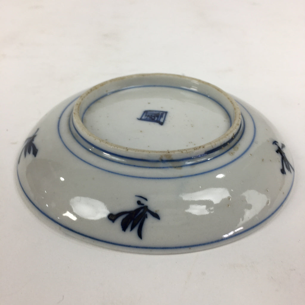 Japanese Porcelain Small Plate Kozara Vtg Blue Flower Dandelion Kozara PP805