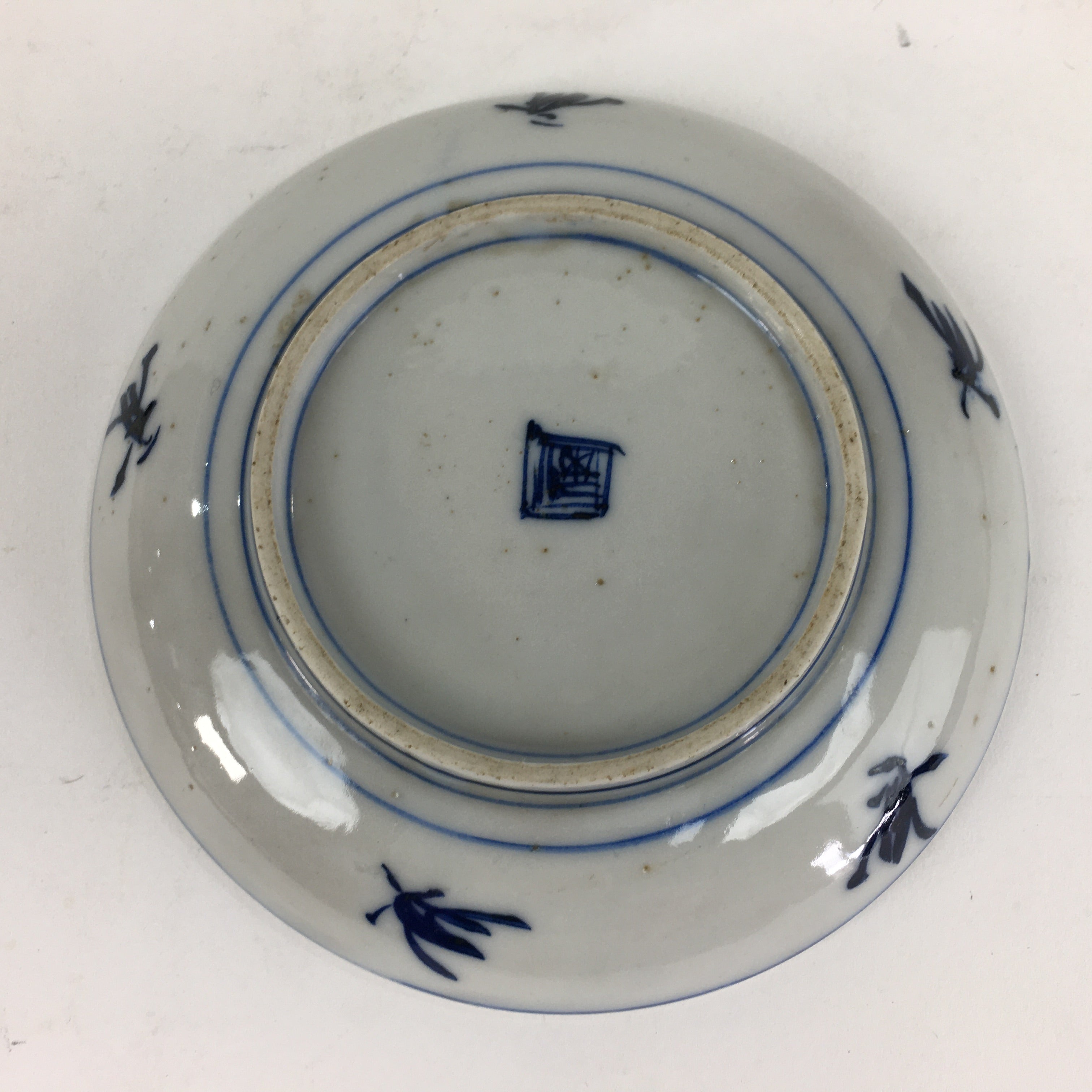 Japanese Porcelain Small Plate Kozara Vtg Blue Flower Dandelion Kozara PP805