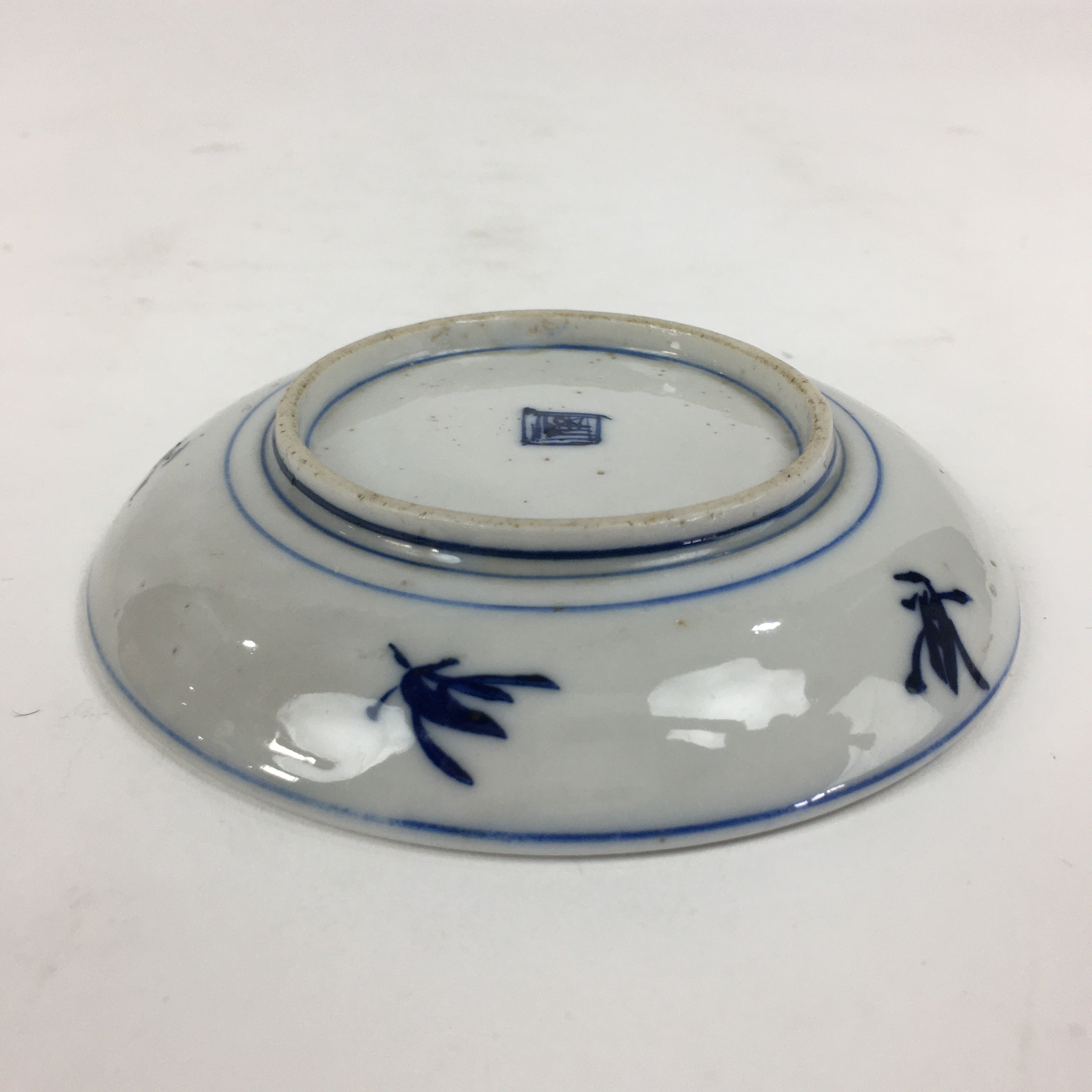 Japanese Porcelain Small Plate Kozara Vtg Blue Flower Dandelion Kozara PP805
