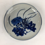Japanese Porcelain Small Plate Kozara Vtg Blue Flower Dandelion Kozara PP805