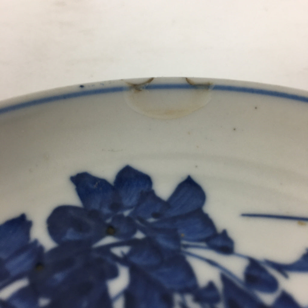 Japanese Porcelain Small Plate Kozara Vtg Blue Flower Dandelion Kozara PP806