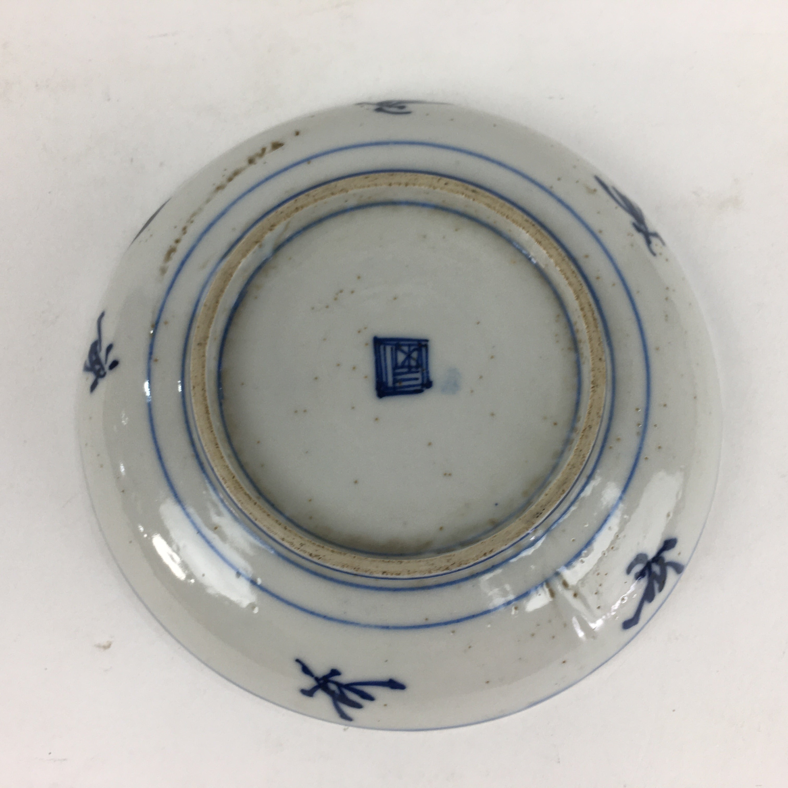 Japanese Porcelain Small Plate Kozara Vtg Blue Flower Dandelion Kozara PP806