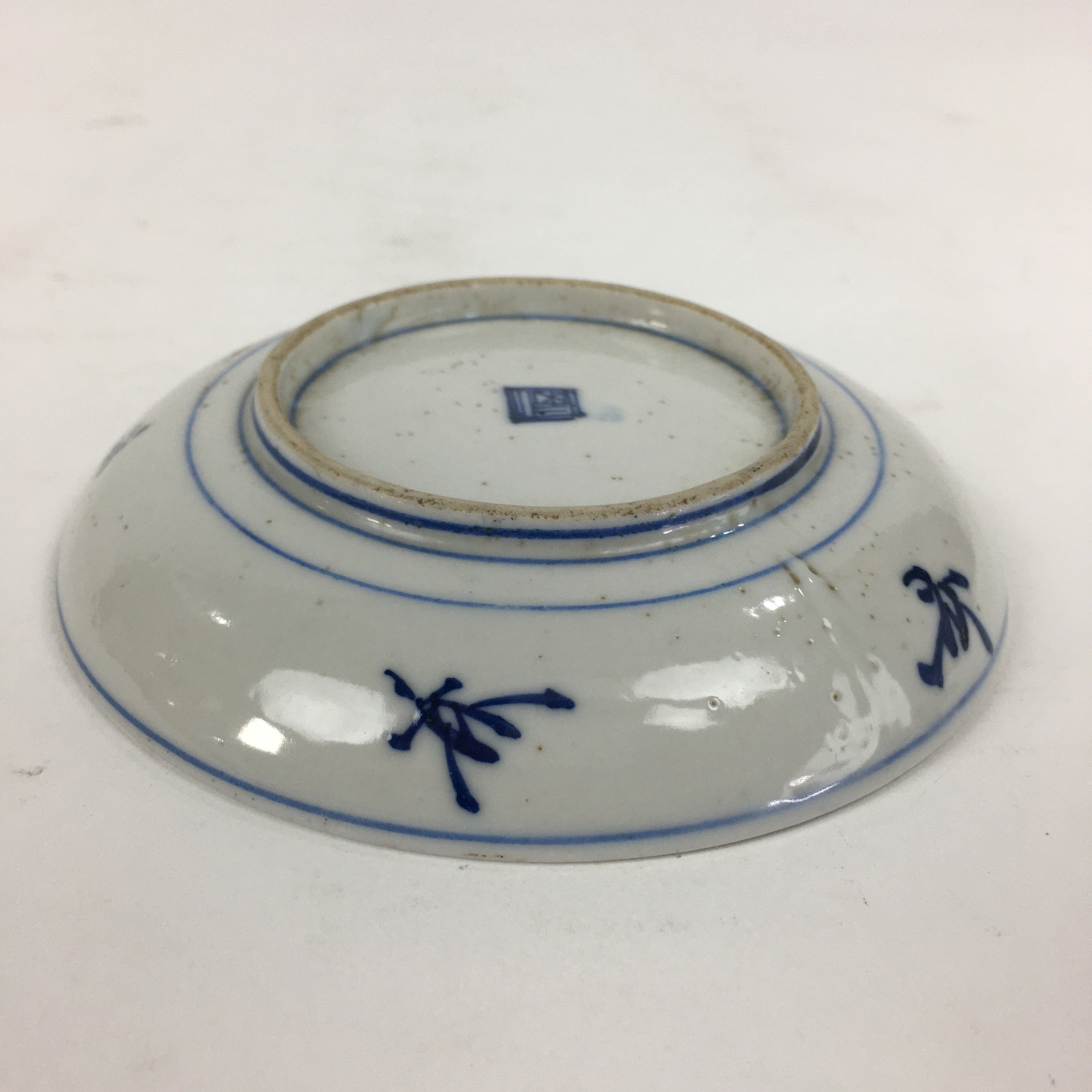 Japanese Porcelain Small Plate Kozara Vtg Blue Flower Dandelion Kozara PP806