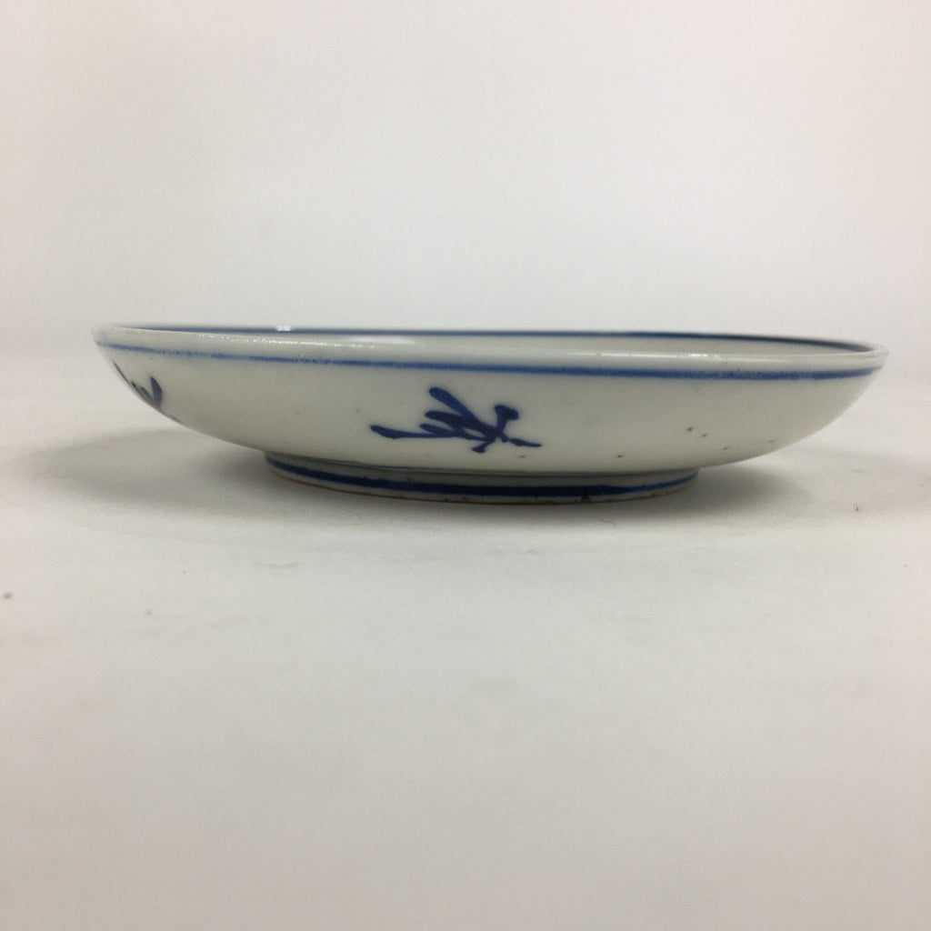 Japanese Porcelain Small Plate Kozara Vtg Blue Flower Dandelion Kozara PP807