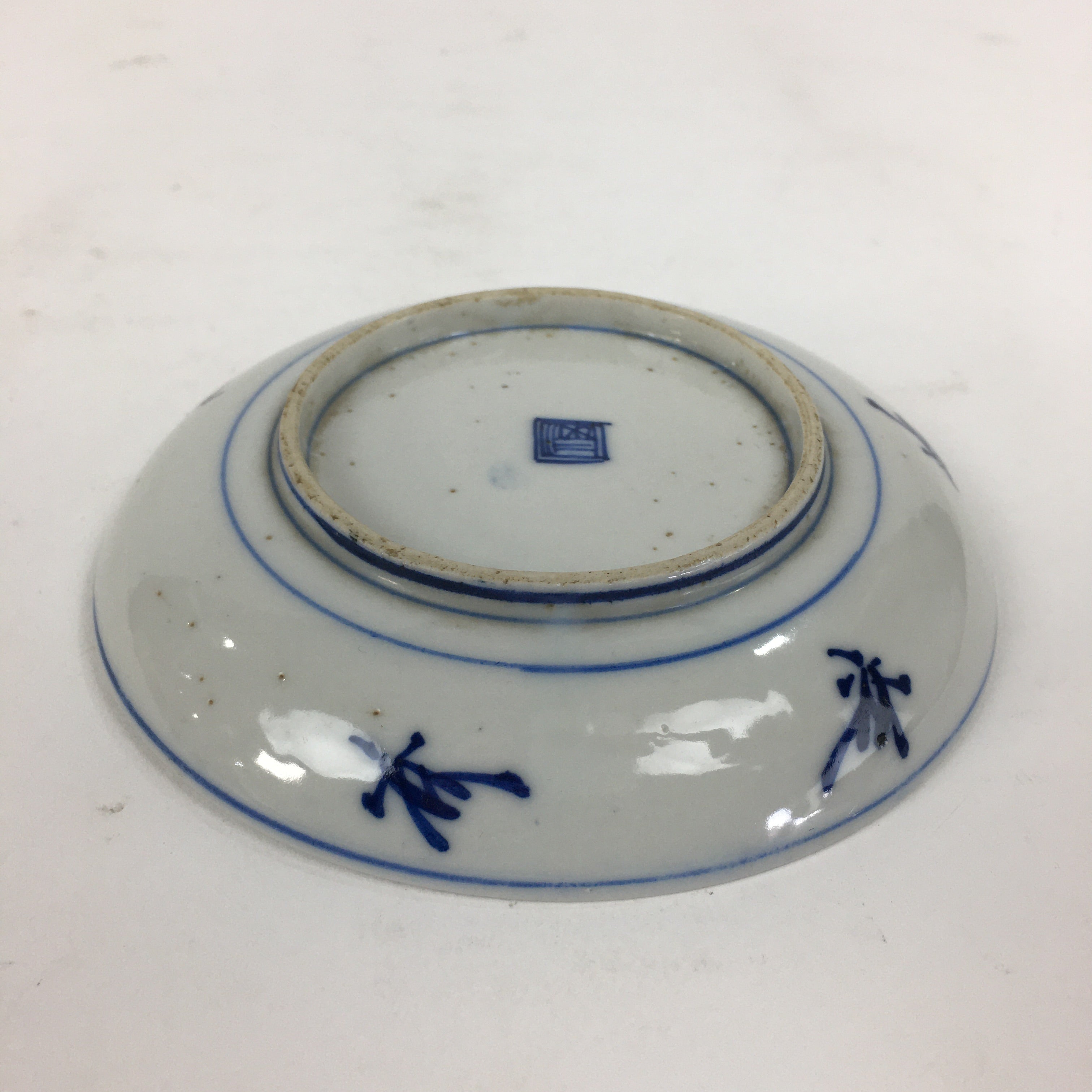 Japanese Porcelain Small Plate Kozara Vtg Blue Flower Dandelion Kozara PP807