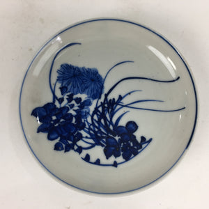 Japanese Porcelain Small Plate Kozara Vtg Blue Flower Dandelion Kozara PP807