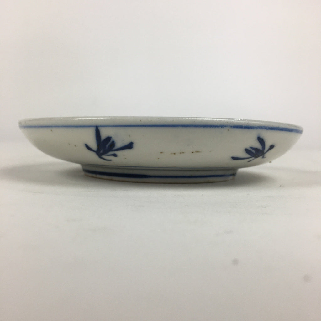 Japanese Porcelain Small Plate Kozara Vtg Blue Flower Dandelion Kozara PP808