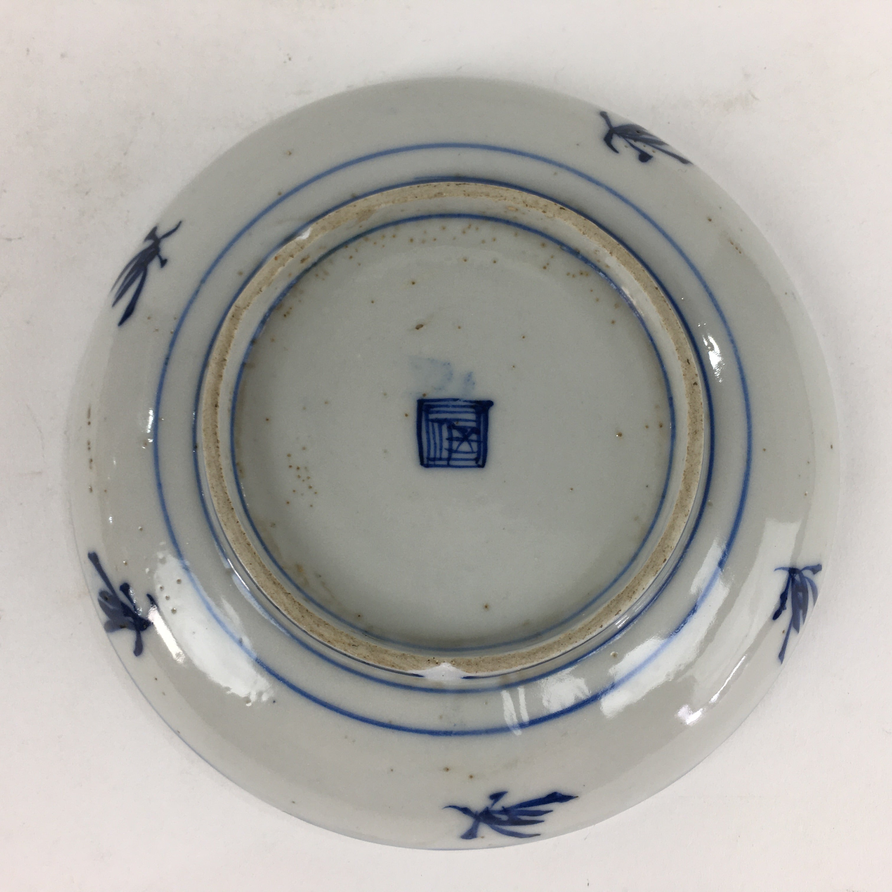Japanese Porcelain Small Plate Kozara Vtg Blue Flower Dandelion Kozara PP808
