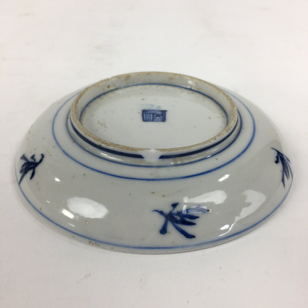 Japanese Porcelain Small Plate Kozara Vtg Blue Flower Dandelion Kozara PP808