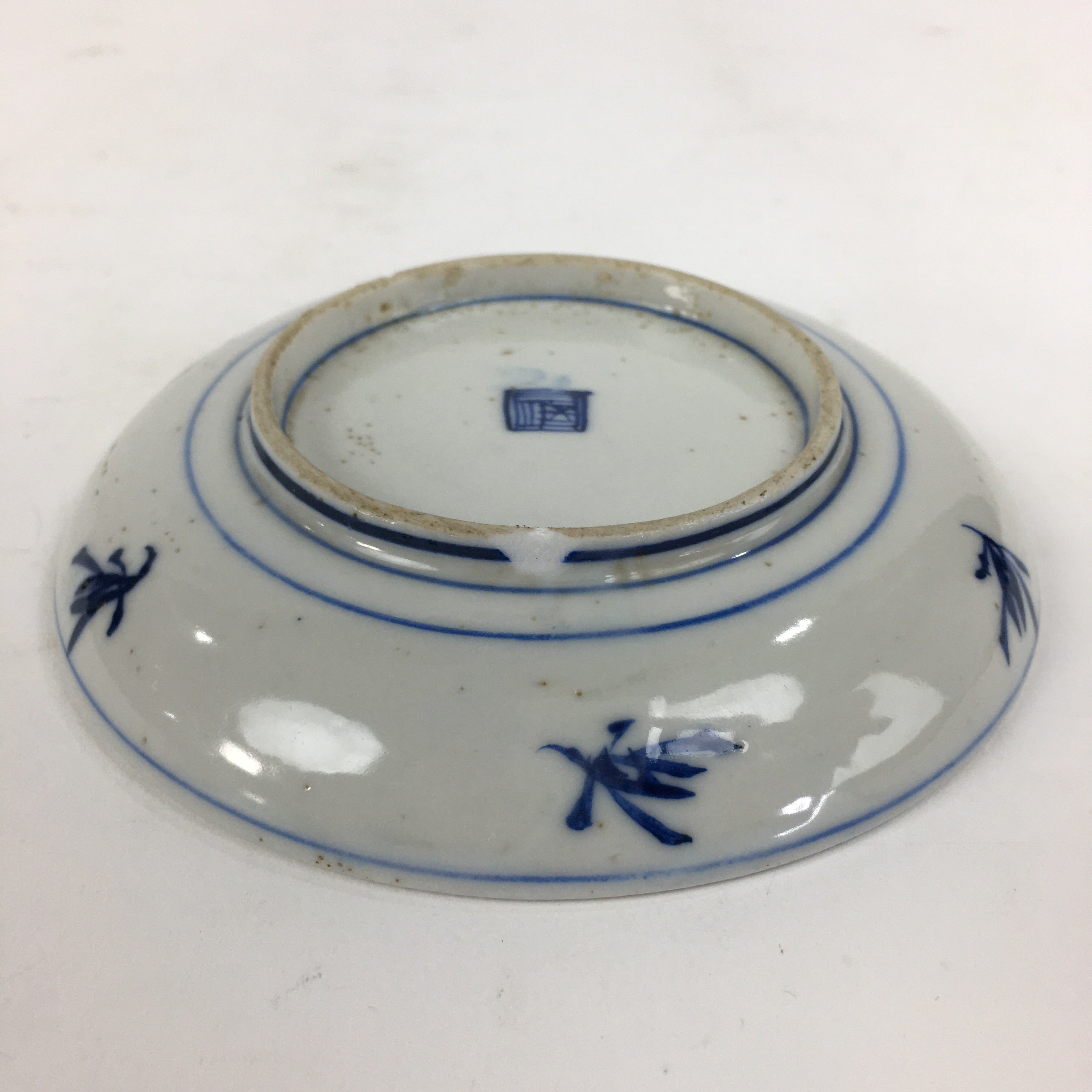 Japanese Porcelain Small Plate Kozara Vtg Blue Flower Dandelion Kozara PP808