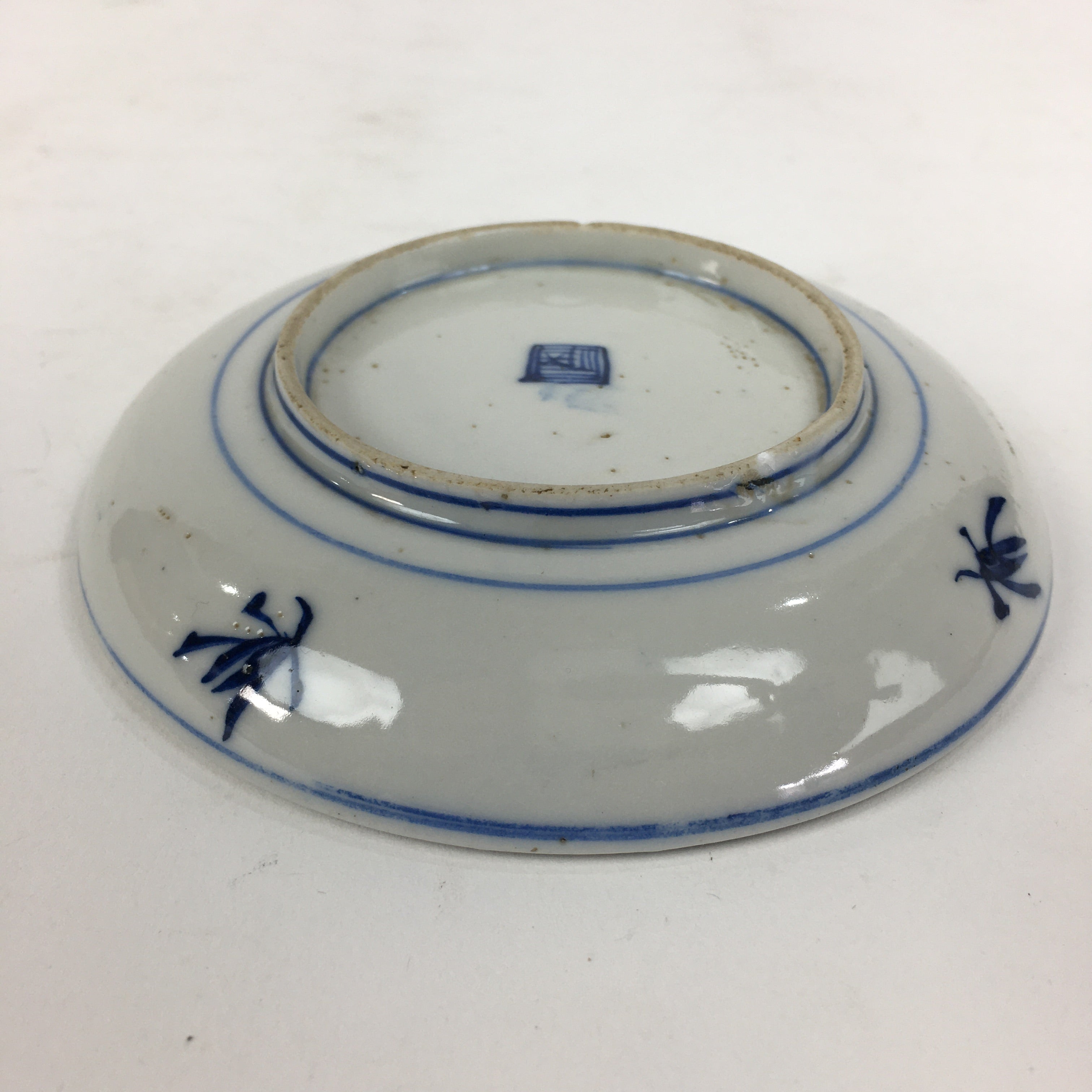 Japanese Porcelain Small Plate Kozara Vtg Blue Flower Dandelion Kozara PP808