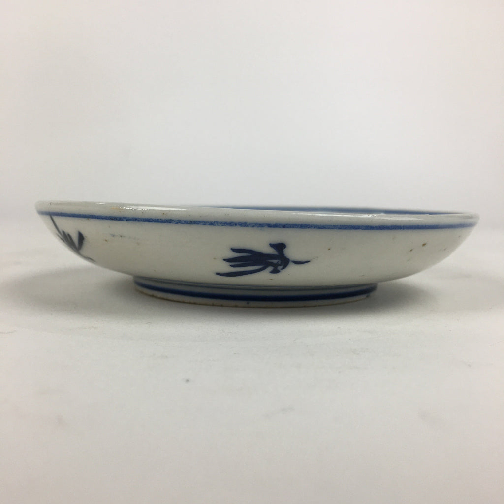 Japanese Porcelain Small Plate Kozara Vtg Blue Flower Dandelion Kozara PP809