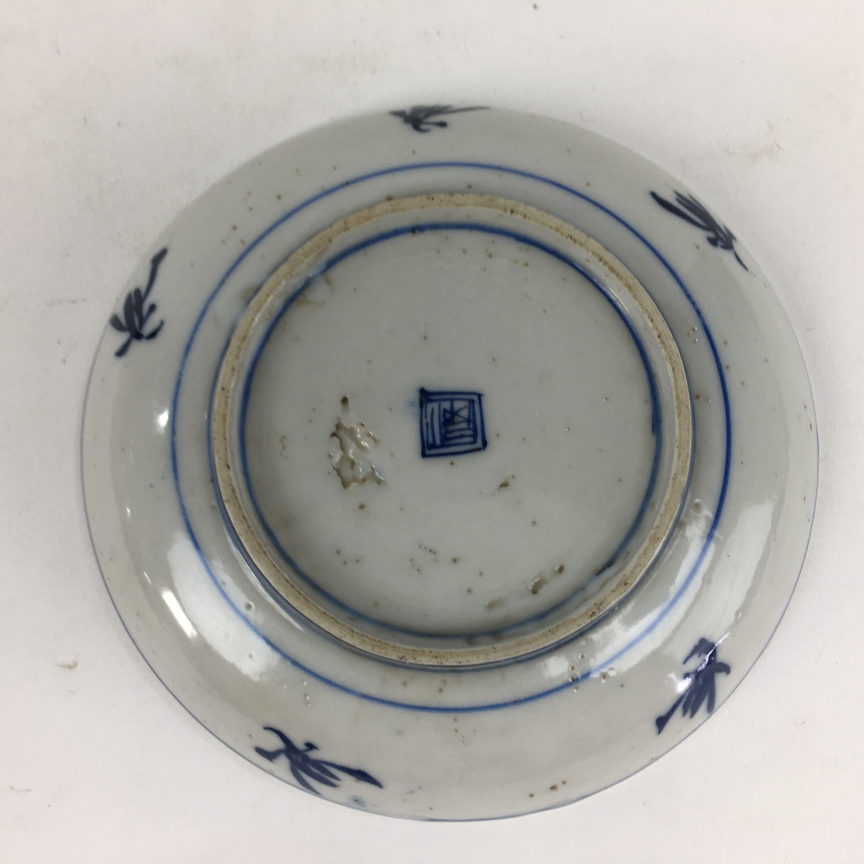 Japanese Porcelain Small Plate Kozara Vtg Blue Flower Dandelion Kozara PP809