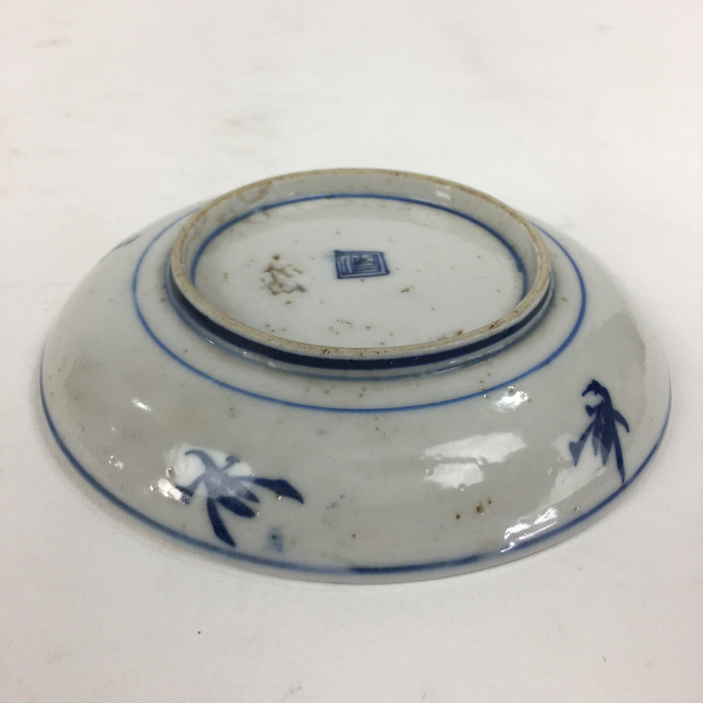 Japanese Porcelain Small Plate Kozara Vtg Blue Flower Dandelion Kozara PP809