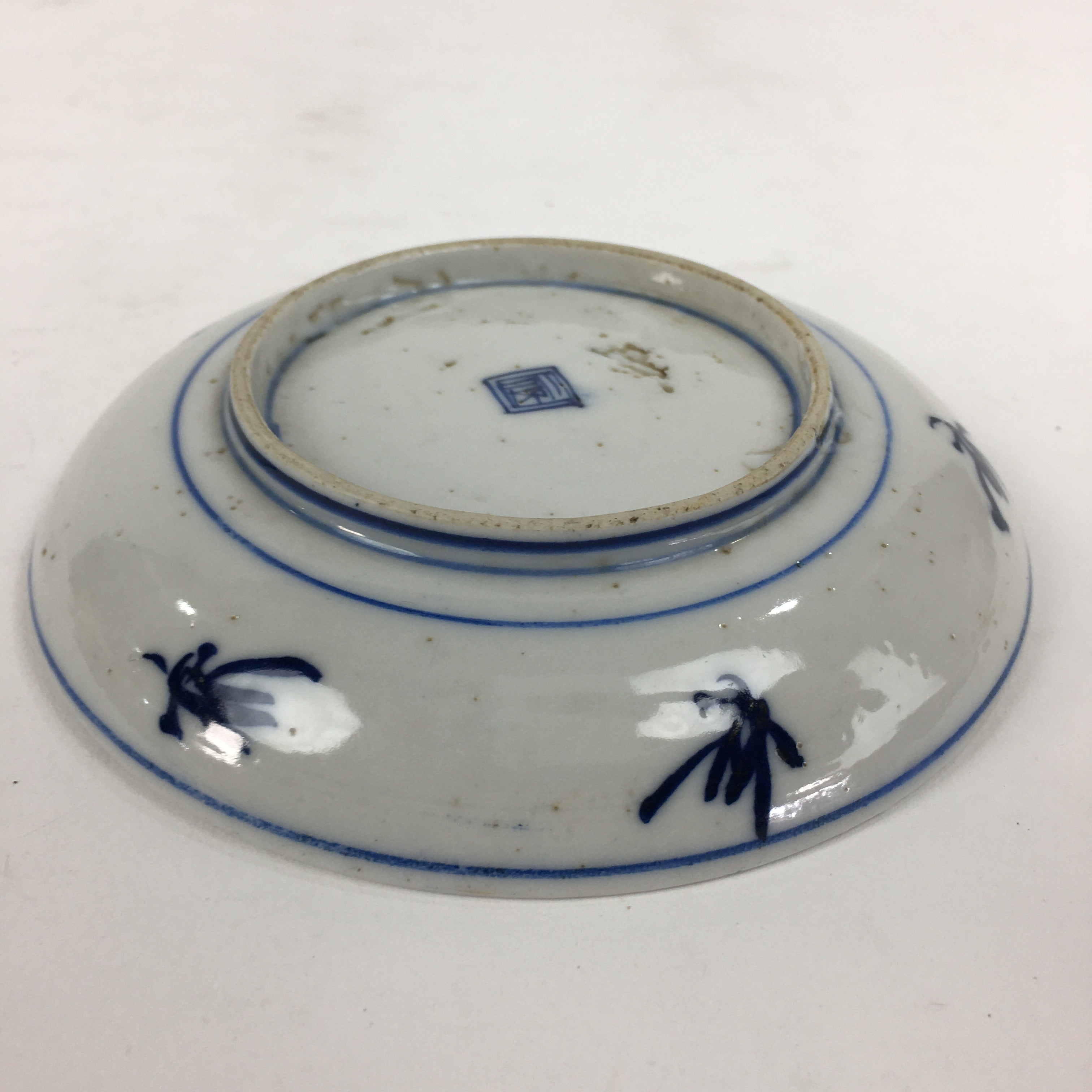 Japanese Porcelain Small Plate Kozara Vtg Blue Flower Dandelion Kozara PP809