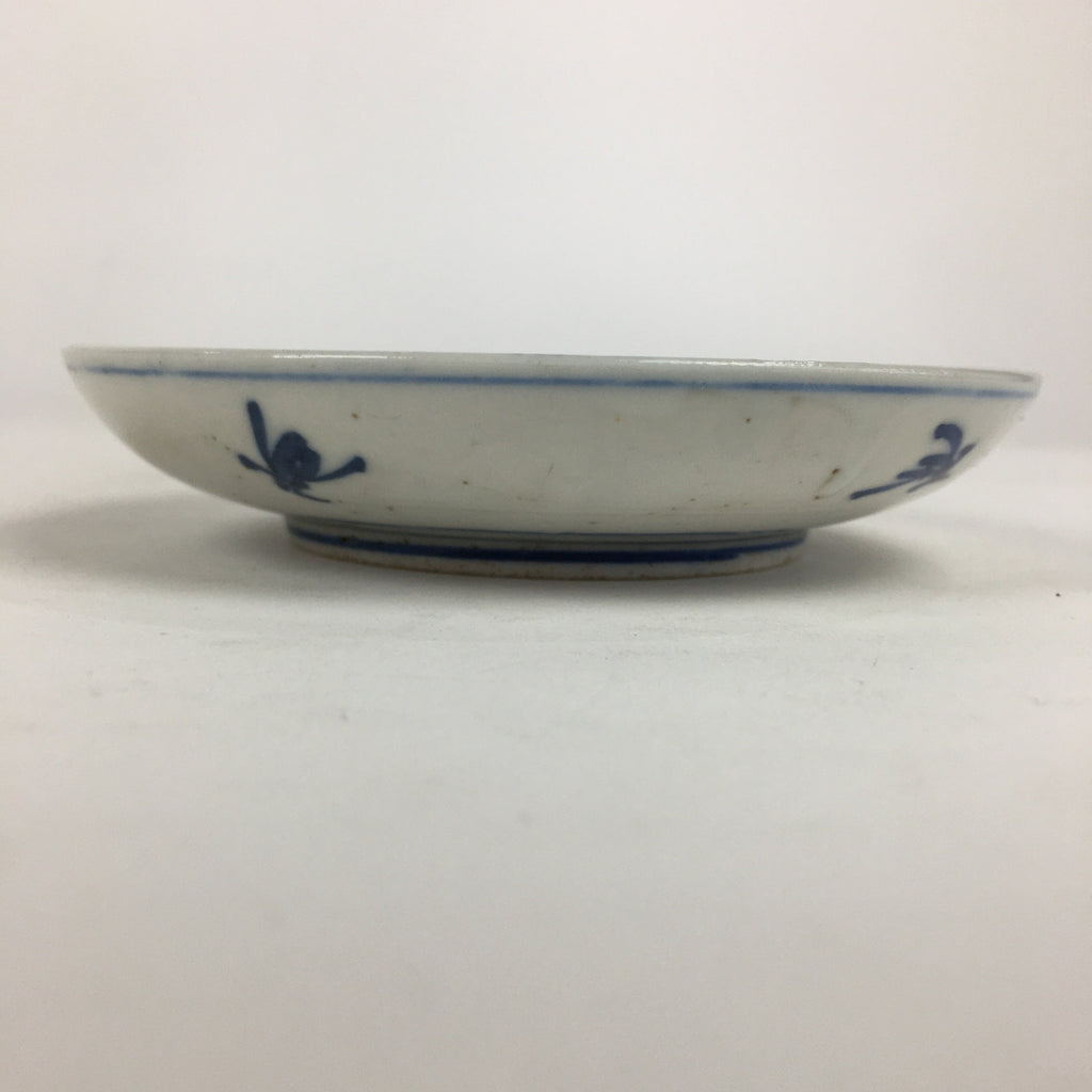 Japanese Porcelain Small Plate Kozara Vtg Blue Flower Dandelion Kozara PP810